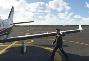 près de son avion