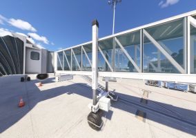 Sortie des passagers dans la passerelle