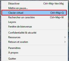 on peut visualiser le clavier virtuel